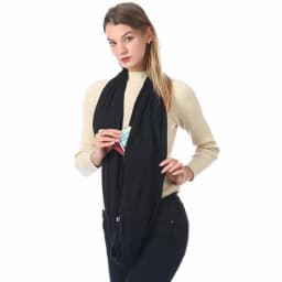 Women Infinity Loop Scarf with Hidden Zipper Pocket Travel Scarf Solid Color Neck Wrap Suitable for Daily Traveling Storage