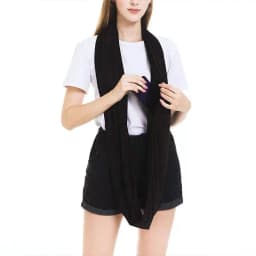 Women Infinity Loop Scarf with Hidden Zipper Pocket Travel Scarf Solid Color Neck Wrap Suitable for Daily Traveling Storage