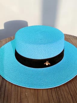 Summer Travel Wide Brim Flat Top Straw Hat Women's Sun Protection Casual Style Youth Fashion Hat for Outdoors And Vacations