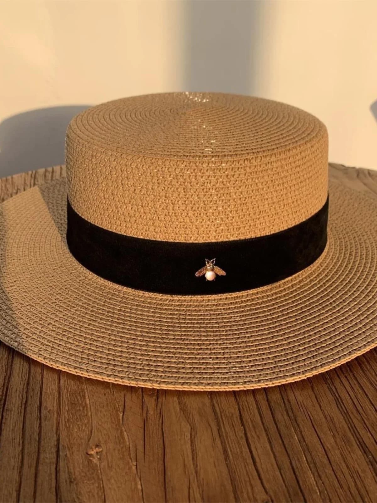 Summer Travel Wide Brim Flat Top Straw Hat Women's Sun Protection Casual Style Youth Fashion Hat for Outdoors And Vacations