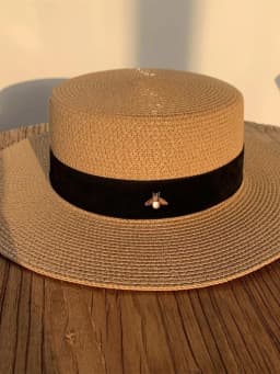 Summer Travel Wide Brim Flat Top Straw Hat Women's Sun Protection Casual Style Youth Fashion Hat for Outdoors And Vacations