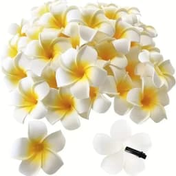 2025 New Women Plastic Flower Hair Clips Fashion Girls Hairpins Egg Flowers Barrette Hawaiian Vacation Leisure Hair Accessories