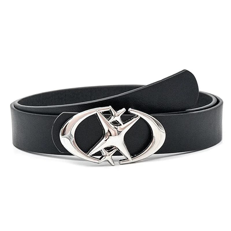 Men's Belt Punk Star Buckle Belt Design Cross Metal Vintage Gothic Men Women Y2K Belt Pu Leather Belt Pants Jeans Neutral Belts