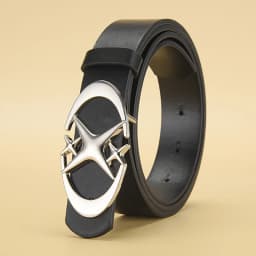 Men's Belt Punk Star Buckle Belt Design Cross Metal Vintage Gothic Men Women Y2K Belt Pu Leather Belt Pants Jeans Neutral Belts