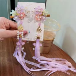 Chinese Style Flower Hair Clips Elegant Exquisite Butterfly Petal Tassel Hairpin For Girls Hanfu Jewelry Hair Accessories 1 Pair