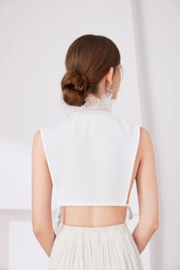 Lace Yarn Stand Up Collar For Sweater Blouse Shirt Decorative Fake collar Ruffled Detachable Layering Neckwear Top False Collar