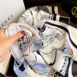 Four Seasons Print Small Headcloth Travel Square Scarf Fashion 70X70CM Satin Scarves Popular Beach Sunscreen Kerchief