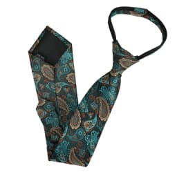 NEW Paisley Zipper Ties for Men 8CM Neck Tie Solid Striped Polka Dots Silk Neckties Men's Wedding Zipper Tie Blue Lazy Ties