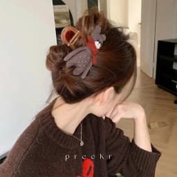 1pc Cute Scarf Bear AB Face Catching Cartoon Animal High End Haircut Shark Clip Hair Accessories New Style