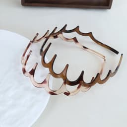 Korean Women Hair Comb Non-Slip Headband Plastic U Shape Hair Hoops Fixed Teeth Fluffy Top HairBands Headwear Accessories
