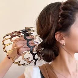 Korean Women Hair Comb Non-Slip Headband Plastic U Shape Hair Hoops Fixed Teeth Fluffy Top HairBands Headwear Accessories