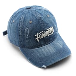Japanese Retro Washed Denim Letter Embroidered Cap Outdoor Sports Mens Travel Sun Hat Baseball Cap Classic Versatile Comfortable