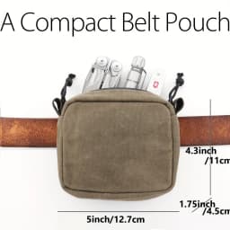 Belt Pouch for Men Women YKK Zippers EDC Pouch, Belt Bag Waist Pack for Hiking, Water Resistant, Waxed Canvas