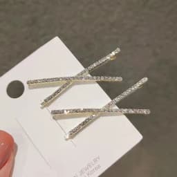 2pcs Cross Crystal Hairpins Rhinestone X Hair Clips Barrettes Simple Side Clip Bridal Headwear Girl Fashion Hair Accessories New