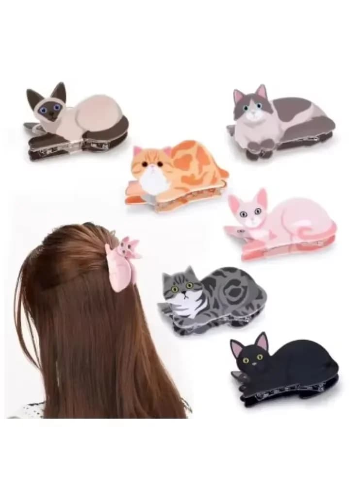 1pc cat hairpin lady cute little hairpin short long hair hairpin for daughter lover girl school partner