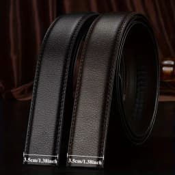 Men and Women No - Buckle PU Business Belt - Width 3.0cm - 3.5cm, Suitable for Jeans