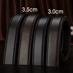 Men and Women No - Buckle PU Business Belt - Width 3.0cm - 3.5cm, Suitable for Jeans