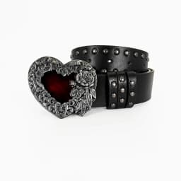 Unisex Jeans Belt Sword Red Heart Gothic Y2k Fashion Belts For Women Designer Luxury Black Rivet Punk Accessory Men's Belt Male