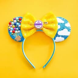 Up Disney Mickey Mouse Ears Headbands for Girls Kids 3D Hot Air Balloon House Bow Hairband Women Adult Headwear Hair Accessories