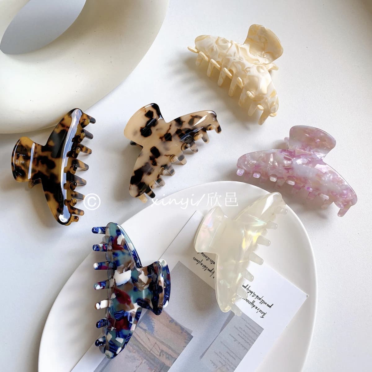Large Accetate Leopard Print Acrylic Hairpins Hair Clip Crab Hair Claws For Women Girl Hair Accessories Headdress Party Gifts