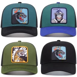 Unisex Panther Patch Embroidery Baseball Net Caps Spring Summer Outdoor Adjustable Casual Mesh Trucker Hats Casual Sunscreen Cap