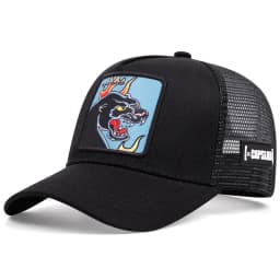 Unisex Panther Patch Embroidery Baseball Net Caps Spring Summer Outdoor Adjustable Casual Mesh Trucker Hats Casual Sunscreen Cap