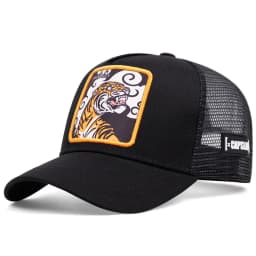 Unisex Panther Patch Embroidery Baseball Net Caps Spring Summer Outdoor Adjustable Casual Mesh Trucker Hats Casual Sunscreen Cap
