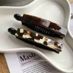 Anti slip banana clip with low hair volume vertical clip~Korean FRANCE chocolate brown ponytail clip~Twisted hair clip