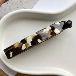 Anti slip banana clip with low hair volume vertical clip~Korean FRANCE chocolate brown ponytail clip~Twisted hair clip