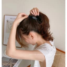 Anti slip banana clip with low hair volume vertical clip~Korean FRANCE chocolate brown ponytail clip~Twisted hair clip