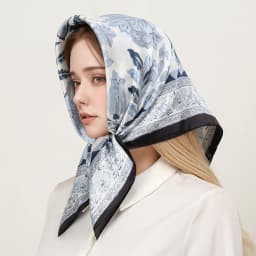 70x70cm Silk Scarf for Women Floral Printed Square Shawl Muslim Hijab Office Ladies Neck Scarf Hair Bandana Gift Muffler Foulard