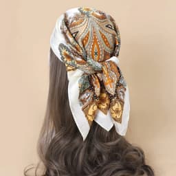 70x70cm Silk Scarf for Women Floral Printed Square Shawl Muslim Hijab Office Ladies Neck Scarf Hair Bandana Gift Muffler Foulard