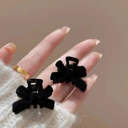 2PCS/Set Black Red Velvet Butterfly Hairpin Popular Fashion Small Hair Clip Headwear