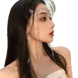 Luxury Jewelry Hair Accessories For Women Waterdrop Flower Tassel Forehead Chain Sexy Red Gemstone Hair Pendant Elegant Hairpin