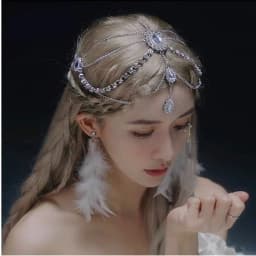 Luxury Jewelry Hair Accessories For Women Waterdrop Flower Tassel Forehead Chain Sexy Red Gemstone Hair Pendant Elegant Hairpin