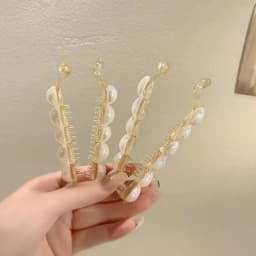 Pearl Vertical Banana Hairpin Banana Hair Clips Women Hairgrips Korean Ponytail Barrettes Clips for Grils Hair Accessories 2025
