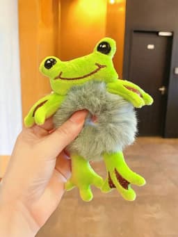 Women's Cute Cartoon Frog&Panda&Yellow Duck Plush Hair Ties, Ponytail & Bun Hairstyle Accessories With Elastic Bands For Women