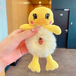 Women's Cute Cartoon Frog&Panda&Yellow Duck Plush Hair Ties, Ponytail & Bun Hairstyle Accessories With Elastic Bands For Women