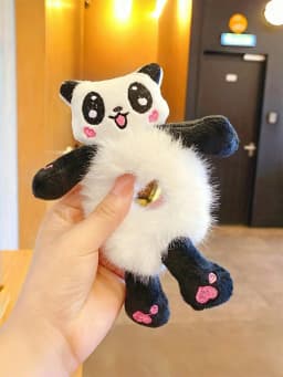 Women's Cute Cartoon Frog&Panda&Yellow Duck Plush Hair Ties, Ponytail & Bun Hairstyle Accessories With Elastic Bands For Women