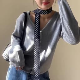 Korean Style Polka Dot Scarf For Women Handle Bag Ribbons Brand Fashion Head Scarf Narrow Long Skinny Neckerchief Headbands