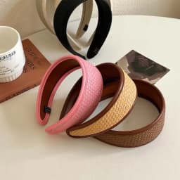 New 2025 Retro PU Leather Hairbands Wide Turbans Non-slip Hoop Headband Elegant Hair Accessories Women Girls Fashion Items Gifts