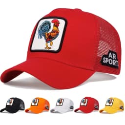 Spring New Animal Embroidery Net Rooster Hat Male and Female Animal Baseball Hat Street Dance Hip Hop Duck Tongue Hat