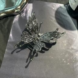 Large Butterfly Hair Clamps Claw Clips for Women Pleated Silver Color Cross Geometric Hairpins Fashion Barrette Headdress A-