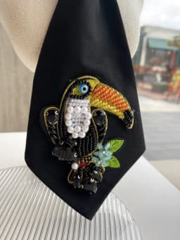 Original Niche Design Cravate1Pc Animal Decorative Tie, No-Knot Party Tie, Pearl Tie, Suitable for All Seasons, Personalized for Women, Suitable for Parties, Gifts, School, Shirts, and Holiday Outfits