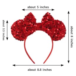 Disney Red and Black Color Mickey Mouse Ear Headband for Adults Colorful Scales Sequins Bows Hairbands Women Hair Accessories