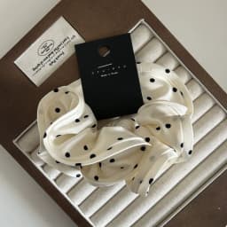 Korean Big Dot Scrunchies For Girls Elastic Hair Rubber Bands Women Large Hair Tie Black Hair Ring Rope Hairbands Headdress