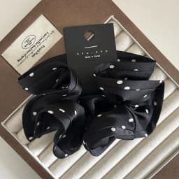 Korean Big Dot Scrunchies For Girls Elastic Hair Rubber Bands Women Large Hair Tie Black Hair Ring Rope Hairbands Headdress
