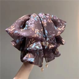 Cute Floral Bow Tie Ponytail Claw Clip, Half-Up Hair Accessory for the Back of the Head