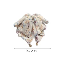 Cute Floral Bow Tie Ponytail Claw Clip, Half-Up Hair Accessory for the Back of the Head