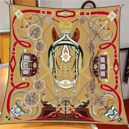 Silk Scarf Women Horse Printed Square Scarves Head Echarpes Silk Foulards Femme Wraps Beach Shawls Bandana Lady Hijabs 90CM